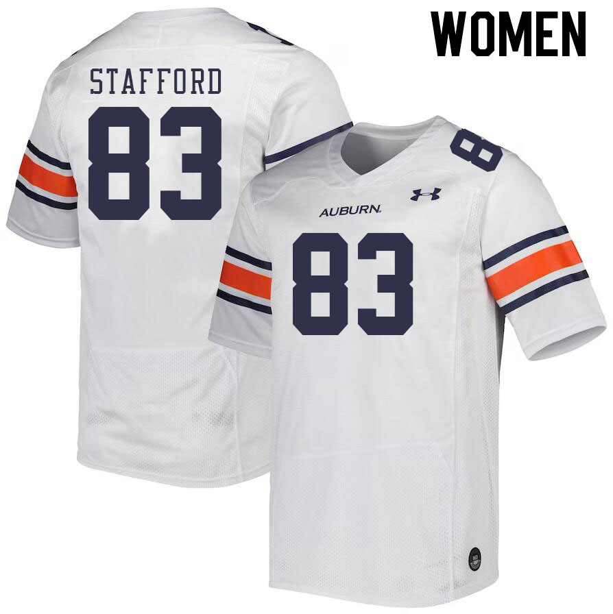 Women #83 Colby Stafford Auburn Tigers College Football Jerseys Stitched-White - Click Image to Close